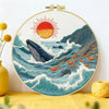 Ocean Whale Embroidery Kit – Coastal Sea Life DIY Hand Embroidery Hoop Art Set