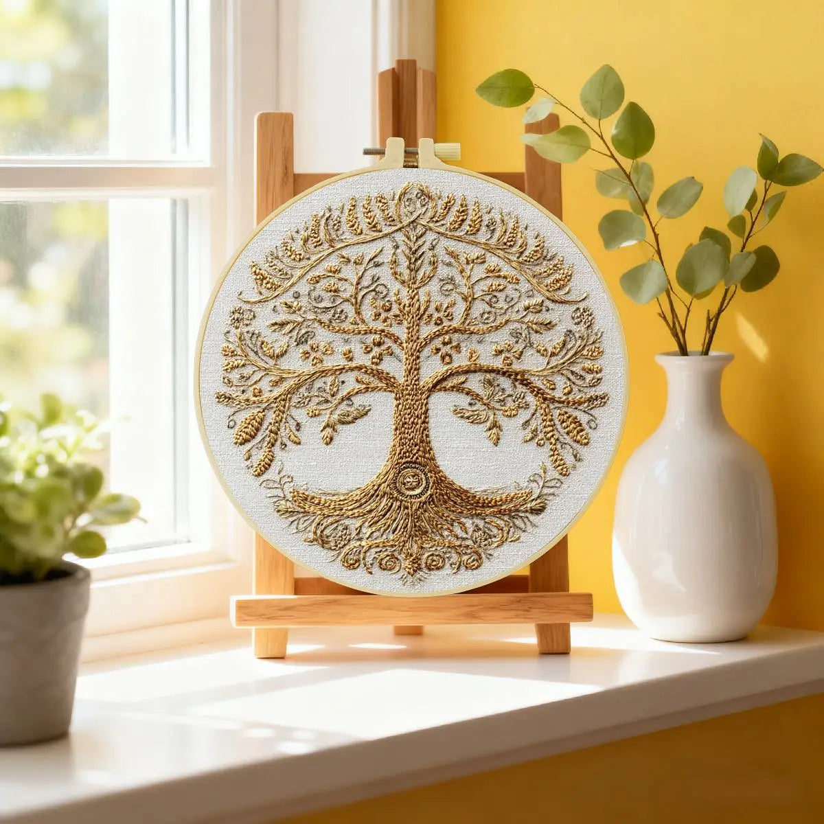 Tree of Life Embroidery Kit for Beginners – DIY Hand Embroidery Hoop Set