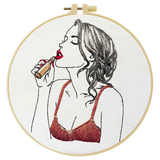 Red Lipstick Embroidery Kit 💄🧵
