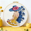 Blue Hat Lady Embroidery Kit Kits For Stitchers