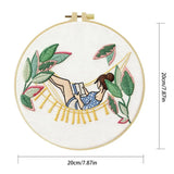 Relaxing Girl Hammock Embroidery Kit – DIY Cozy Reading Hoop Art for Beginners & Craft Lovers Kits For Stitchers