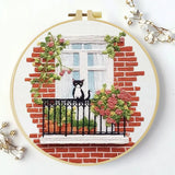 Windowsill Kitten Embroidery Kit