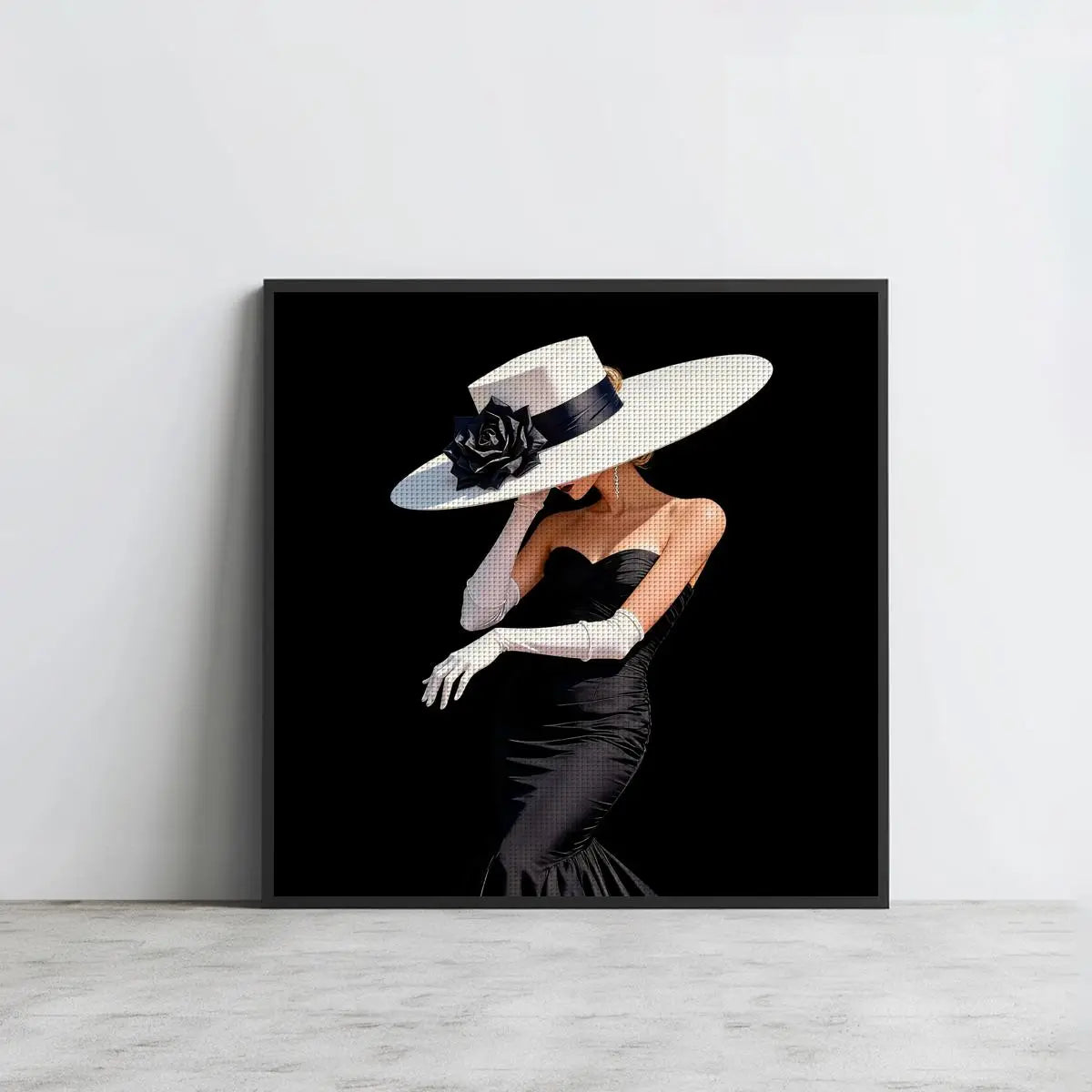 Midnight Elegance Cross Stitch Kit 🖤🤍👒✨