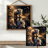 Glowing Tiger Cub Reflection Cross Stitch Kit*🐯✨🌙💛🌟