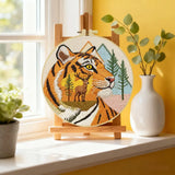 Majestic Tiger Embroidery Kit – Wildlife Forest DIY Hand Embroidery Hoop Art Set