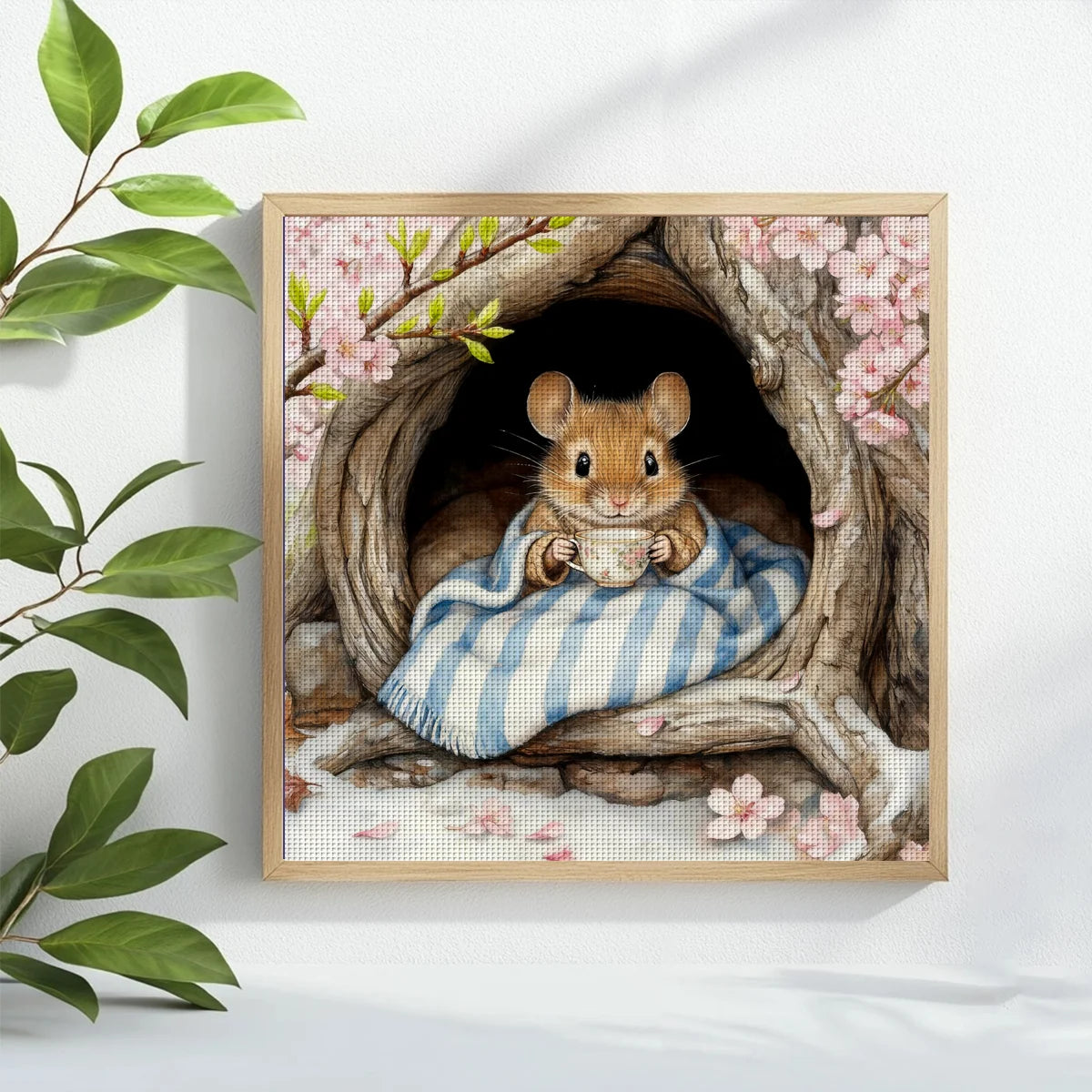 Cozy Mouse Teatime Cross Stitch Kit