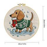 Christmas Dachshund Embroidery Kit Kits For Stitchers