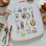 Cute Sewing & Embroidery Tools Pattern – DIY Craft Lover Hand Embroidery Kit with Floral Needlework Accessories Design