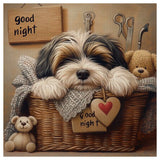 Sleeping Puppy in a Cozy Basket Cross Stitch Kit 🐶🧸💤