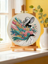 Elegant Floral Lady Embroidery Kit – Vintage Fashion DIY Hand Embroidery Set 👒🌸✨ Kits For Stitchers
