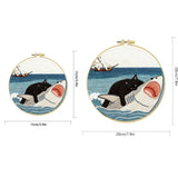 Cat vs. Shark Embroidery Kit Kits For Stitchers