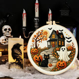 Haunted Halloween Cottage Embroidery Kit