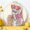 Pink Skeleton Coffee Lover Embroidery Kit