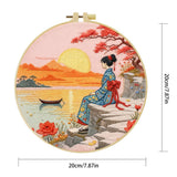 Japanese Sunset Landscape Embroidery Starter Kit – DIY Scenic Kimono Sewing Art Set for Beginners
