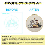 Cute Nativity Scene Embroidery Kit – Minimalist Baby Jesus Christmas Needlepoint Pattern with Mary, Joseph & Farm Animals Decor