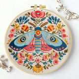 Colorful Folk Moth Embroidery Kit Kits For Stitchers