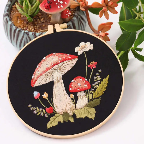 Woodland Mushroom Hand Embroidery Kit