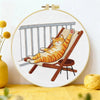 Lazy Summer Cat Embroidery Kit Kits For Stitchers