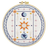 Sun Moon Celestial Embroidery Kit – DIY Boho Astrology Hoop Art for Beginners & Craft Lovers
