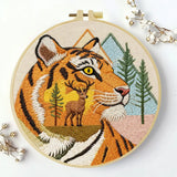 Majestic Tiger Embroidery Kit – Wildlife Forest DIY Hand Embroidery Hoop Art Set