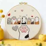 Cute Cat Paws Embroidery Kit Kits For Stitchers