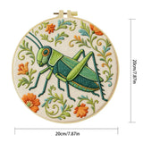 Grasshopper Embroidery Kit for Beginners – DIY Nature Hand Embroidery Hoop Set
