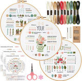 3/4pcs Beginner Embroidery Starter Kit Kits For Stitchers