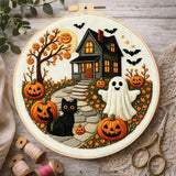 Haunted Halloween Cottage Embroidery Kit