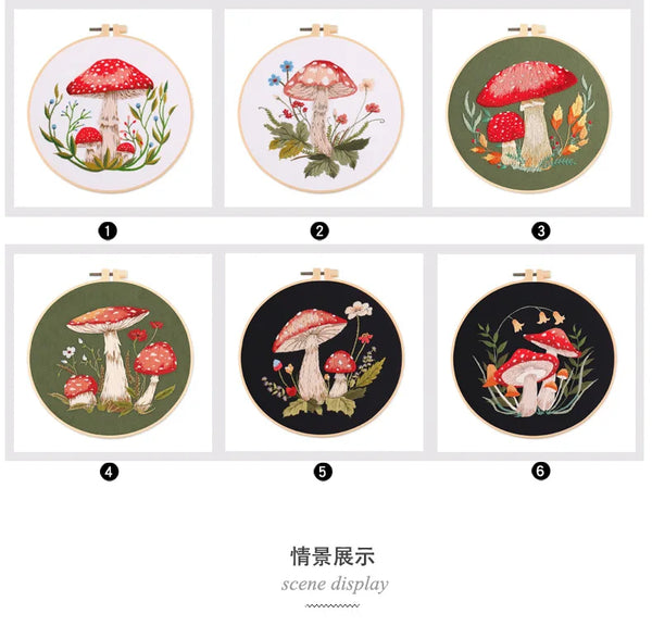 Woodland Mushroom Hand Embroidery Kit