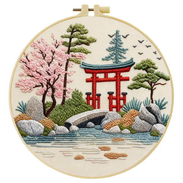 Floral Bouquet Embroidery DIY Kit – Beginner Flower Stitching Kit with Hoop & Pattern