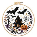 Spooky Halloween Floral Embroidery Kit – Set of 4