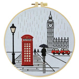 London Embroidery Kit for Beginners – DIY Big Ben Hand Embroidery Hoop Set