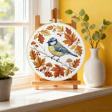 Blue Sparrow on a Branch Embroidery Starter Kit