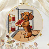 Dachshund’s Midnight Snack Embroidery Kit Kits For Stitchers