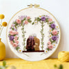 Grandma & Granddaughter Embroidery Kit for Beginners – DIY Floral Hand Embroidery Hoop Set