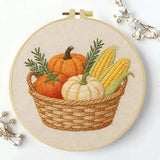 Autumn Harvest Basket Embroidery Kit Kits For Stitchers