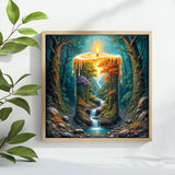 Enchanted Forest Candle Cross Stitch Kit 🕯️🌲✨🧵