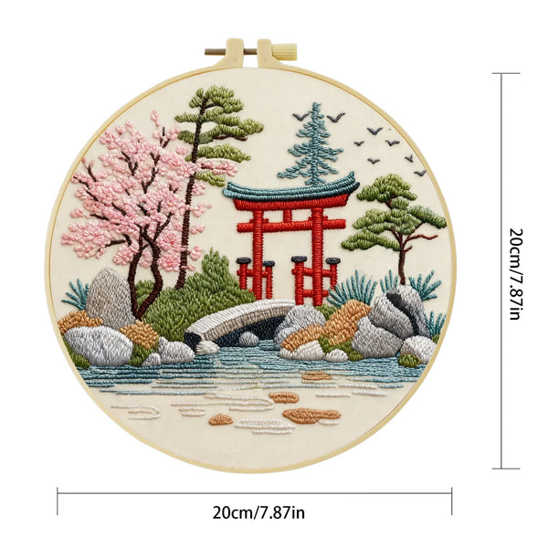 Floral Bouquet Embroidery DIY Kit – Beginner Flower Stitching Kit with Hoop & Pattern