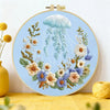 Moonlit Jellyfish Floral Embroidery Kit 🌊🪼🌼 Kits For Stitchers