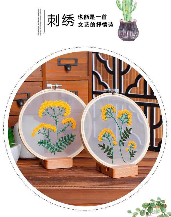 Transparent Double-Sided Flower Embroidery Starter Kit