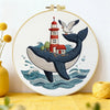 Whale Embroidery Kit for Beginners – DIY Ocean Hand Embroidery Hoop Set