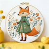 Fox Embroidery Kit for Beginners – DIY Woodland Animal Hand Embroidery Hoop Set