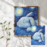 Starry Night Bunny Cross Stitch Kit 🐰🌙🧵