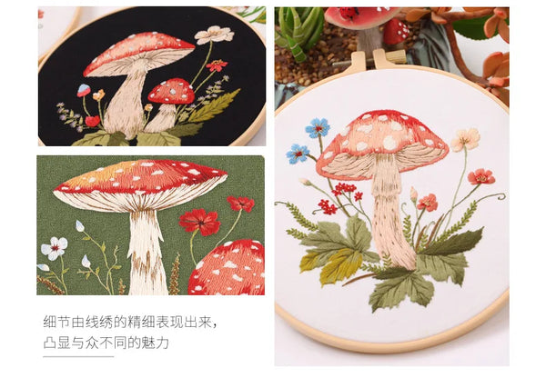Woodland Mushroom Hand Embroidery Kit