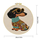 Leopard Chic Dachshund Embroidery Kit Kits For Stitchers