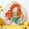 Cute Mermaid Girl Embroidery Starter Kit DIY – Beginner Cartoon Ocean Hand Embroidery Kit