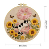 Sunflower Sewing Cat Embroidery Kit Kits For Stitchers