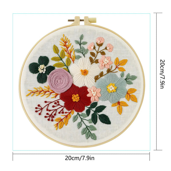 Floral Hand Embroidery Kit