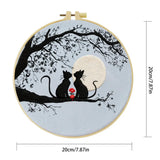 Moonlit Cat Couple Embroidery Kit – DIY Romantic Hoop Art for Beginners & Cat Lovers
