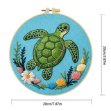 Sea Turtle Embroidery Kit – Coastal Ocean & Seashell Design Kits For Stitchers